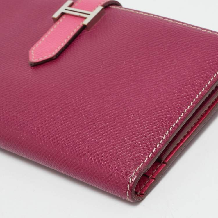 Pre Owned Hermes Tosca/Rose Tyrien Epsom Leather Bearn Gusset Wallet