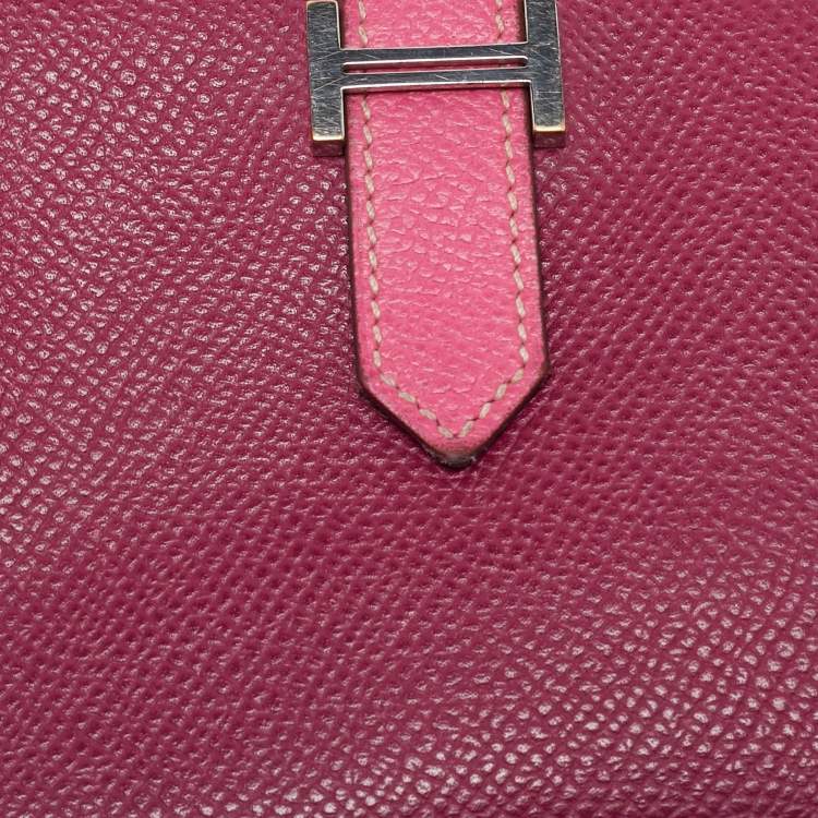 Pre Owned Hermes Tosca/Rose Tyrien Epsom Leather Bearn Gusset Wallet