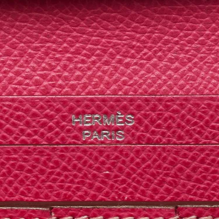 Pre Owned Hermes Tosca/Rose Tyrien Epsom Leather Bearn Gusset Wallet