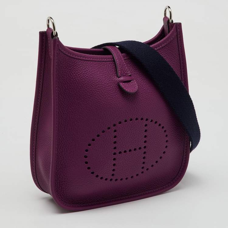 Pre Owned Hermès Anemone/Blue Marine Taurillon Maurice Leather Evelyne Amazon TPM Bag
