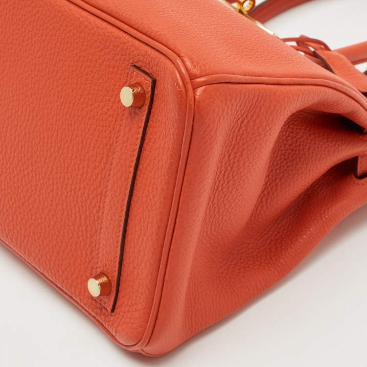 Pre Owned Hermès Capucine Togo Leather Gold Finish Birkin 30 Bag