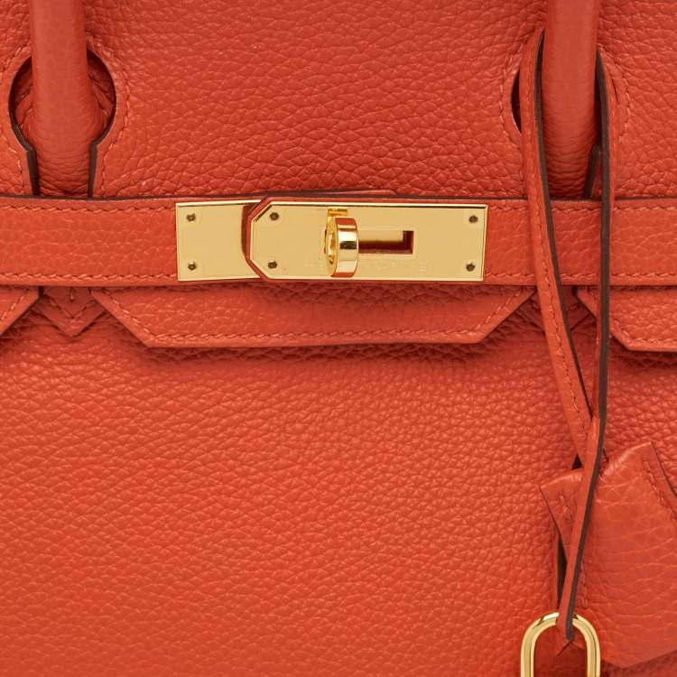 Pre Owned Hermès Capucine Togo Leather Gold Finish Birkin 30 Bag