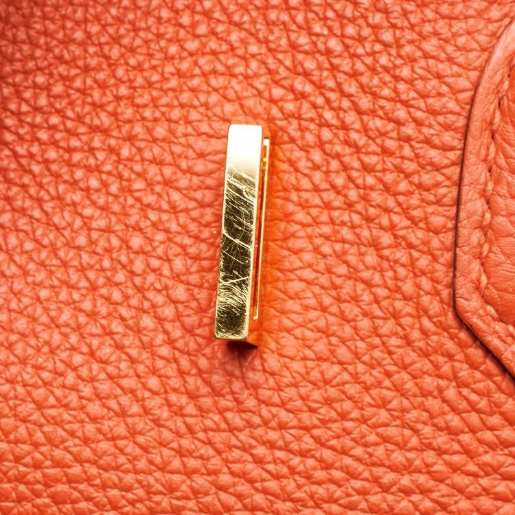 Pre Owned Hermès Capucine Togo Leather Gold Finish Birkin 30 Bag