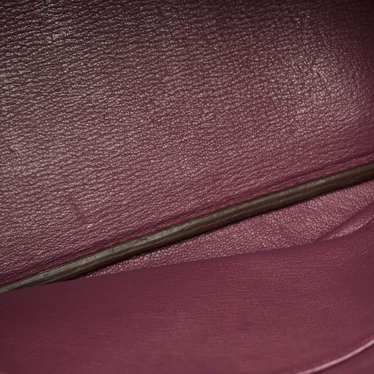 Pre Owned Hermes Tosca Taurillon Clemence Leather Palladium Finish Birkin 30 Bag