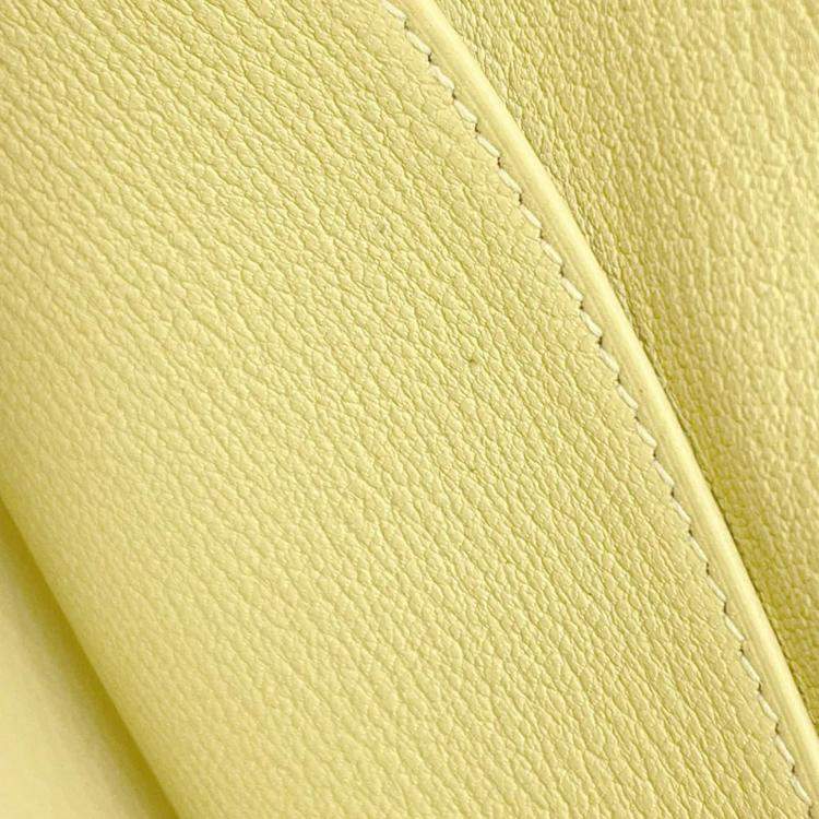 Pre Owned Hermes Birkin 25 Jaune Poussin Togo Leather Top Handle Bag