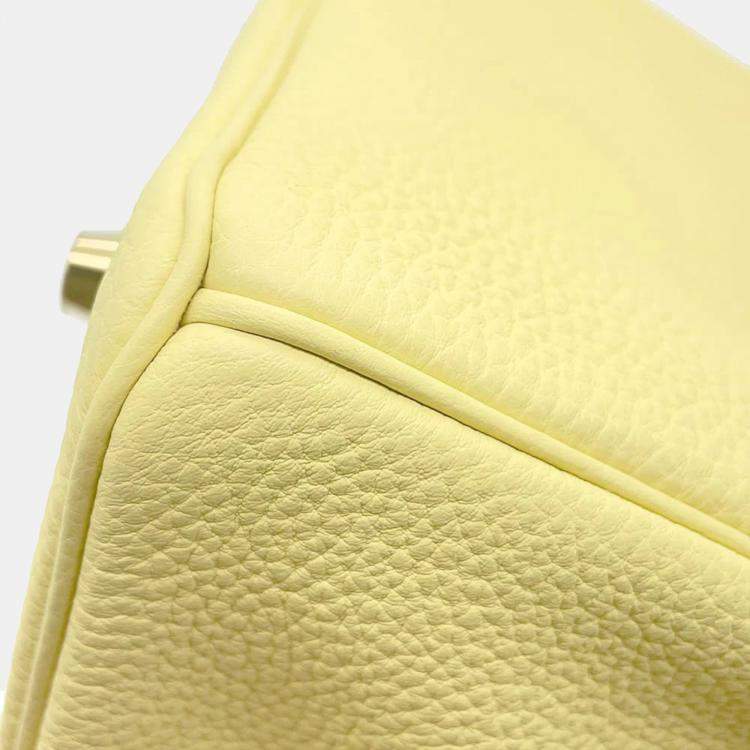 Pre Owned Hermes Birkin 25 Jaune Poussin Togo Leather Top Handle Bag