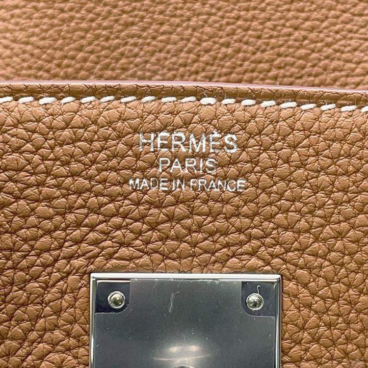 Pre Owned Hermes Birkin 30 Gold Togo Leather Top Handle Bag