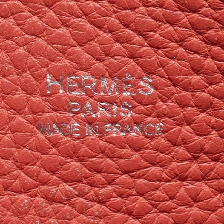 Pre Owned Hermes Rouge Pivoine/Rose Jaipur Taurillon Clemence Leather Palladium Hardware So Kelly 26 Bag