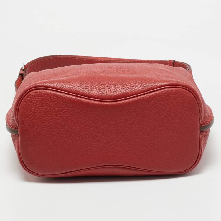 Pre Owned Hermes Rouge Pivoine/Rose Jaipur Taurillon Clemence Leather Palladium Hardware So Kelly 26 Bag