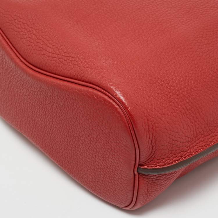 Pre Owned Hermes Rouge Pivoine/Rose Jaipur Taurillon Clemence Leather Palladium Hardware So Kelly 26 Bag