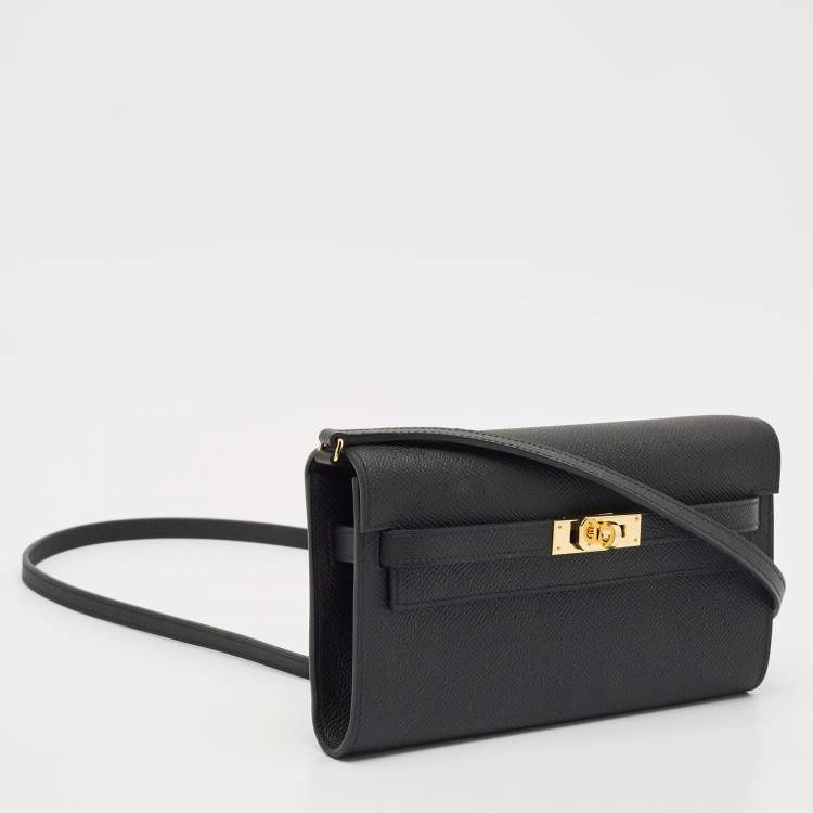 Pre Owned Hermès Noir Epsom Leather Kelly To Go Wallet