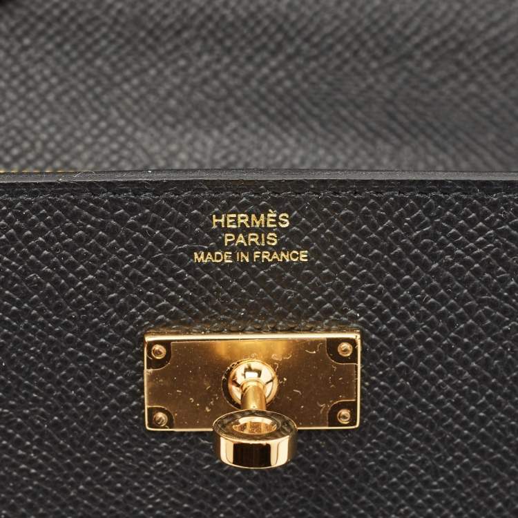 Pre Owned Hermès Noir Epsom Leather Kelly To Go Wallet