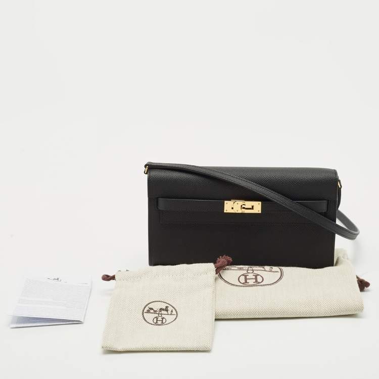 Pre Owned Hermès Noir Epsom Leather Kelly To Go Wallet