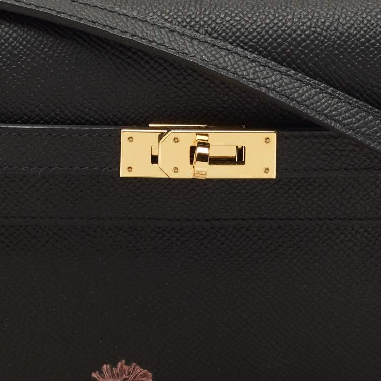 Pre Owned Hermès Noir Epsom Leather Kelly To Go Wallet