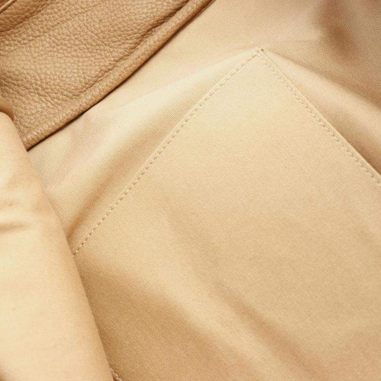 Pre Owned Hermes Omnibus GM Tabac Taurillon Clemence Wool Top Handle Bag