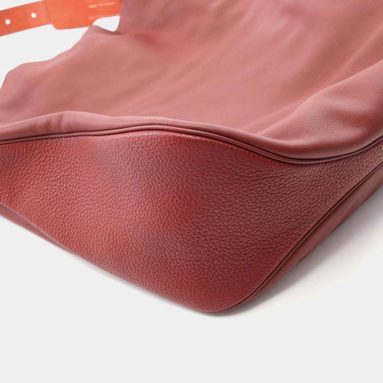مملوكة مسبقًا Hermes Virevolte Bordeaux Swift Leather Shoulder Bag