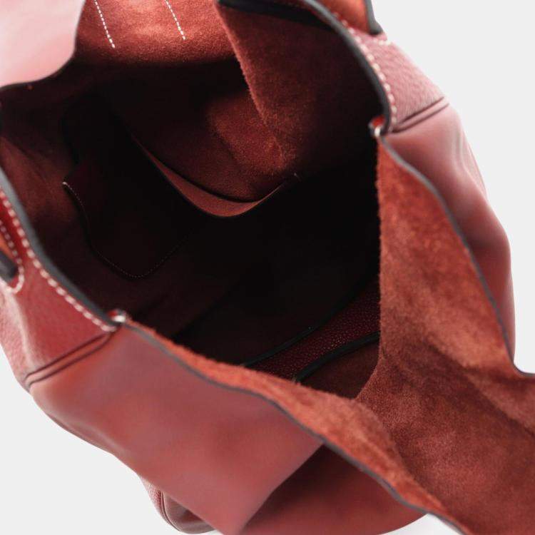 مملوكة مسبقًا Hermes Virevolte Bordeaux Swift Leather Shoulder Bag