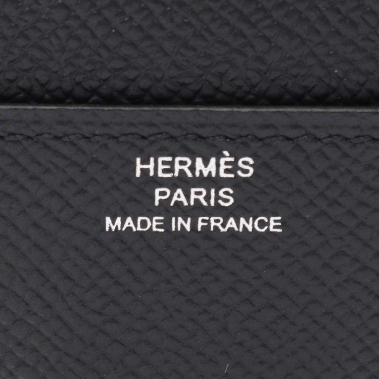 Pre Owned Hermes Constance Long To Go Black Epsom Leather Wallet