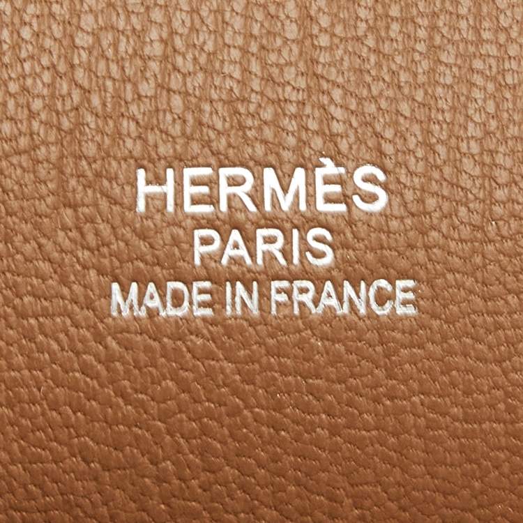 Pre Owned Hermes Gold Taurillon Clemence Leather Palladium Finish Jypsiere 34 Bag