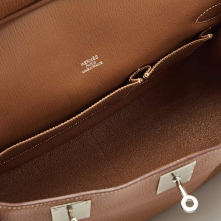 Pre Owned Hermes Gold Taurillon Clemence Leather Palladium Finish Jypsiere 34 Bag