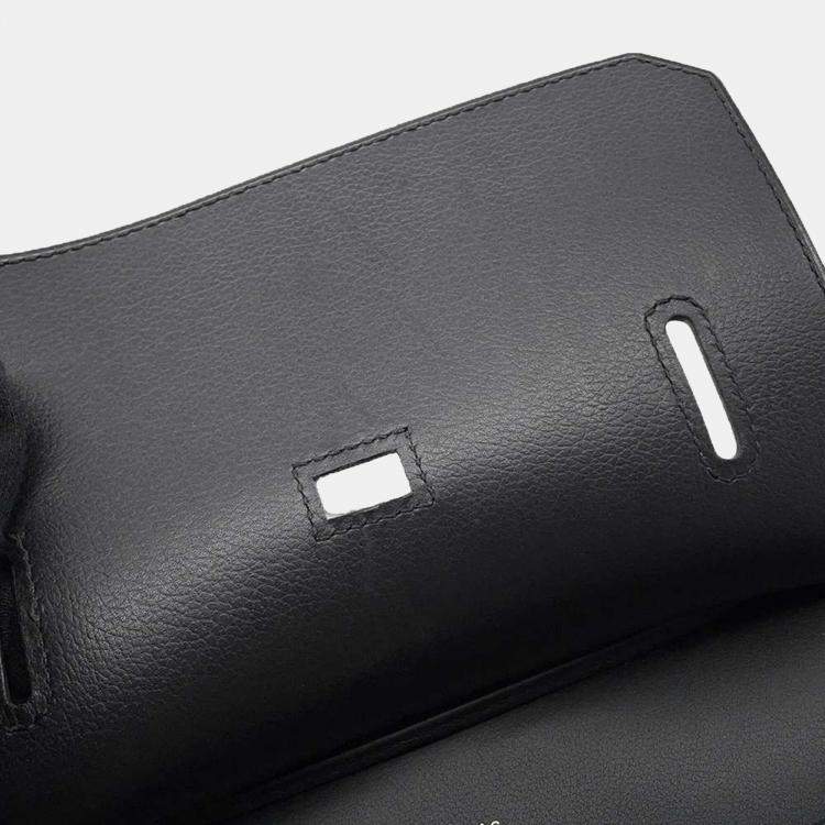 Pre Owned Hermes Jypsiere Mini Black Evercolor Leather Shoulder Bag