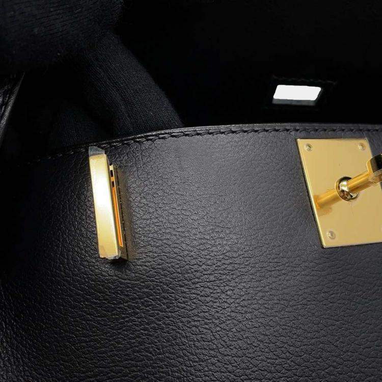 Pre Owned Hermes Jypsiere Mini Black Evercolor Leather Shoulder Bag