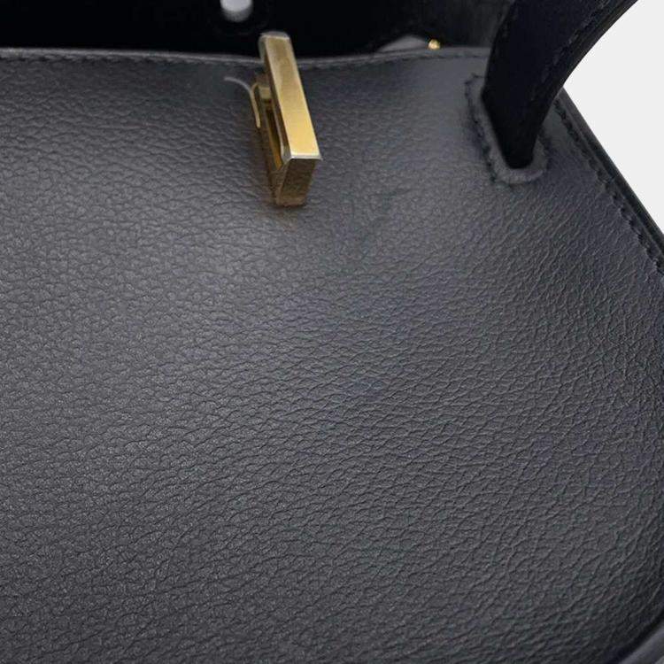 Pre Owned Hermes Jypsiere Mini Black Evercolor Leather Shoulder Bag