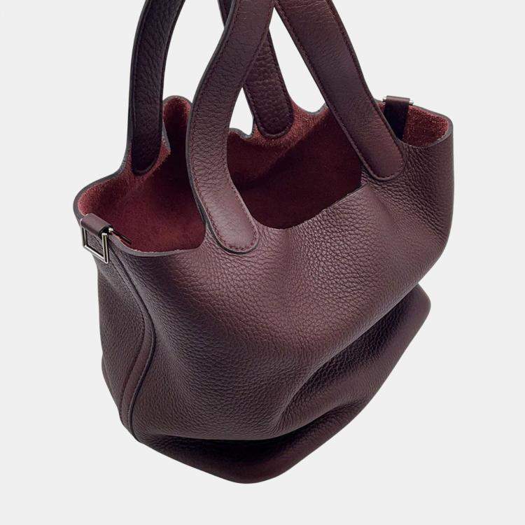 Pre Owned Hermes Picotin 22 Prune Taurillon Clemence Handbag
