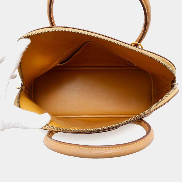 Pre Owned Hermes Bolide 35 Natural Sable Fjord Leather Bag