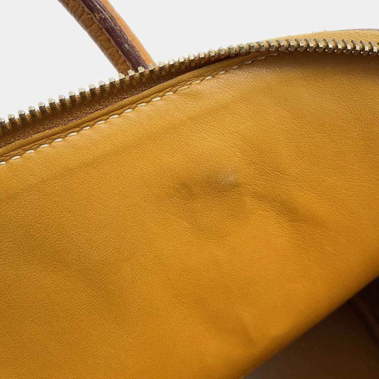 Pre Owned Hermes Bolide 35 Natural Sable Fjord Leather Bag