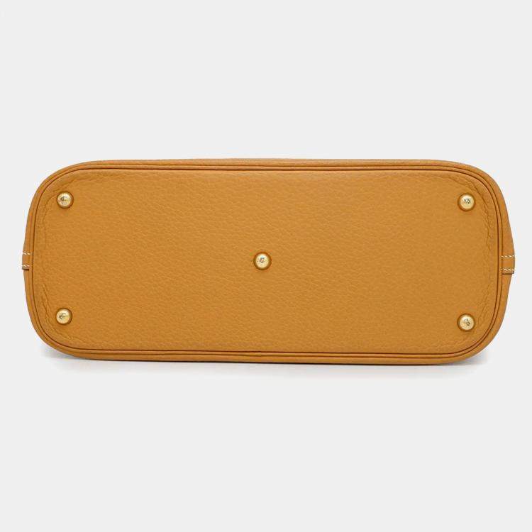 Pre Owned Hermes Bolide 35 Natural Sable Fjord Leather Bag