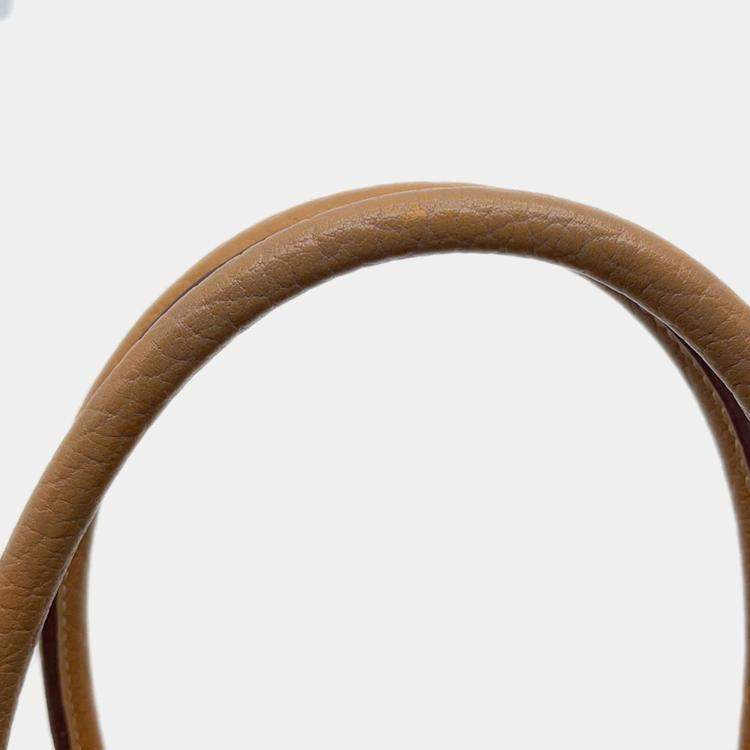 Pre Owned Hermes Bolide 35 Natural Sable Fjord Leather Bag