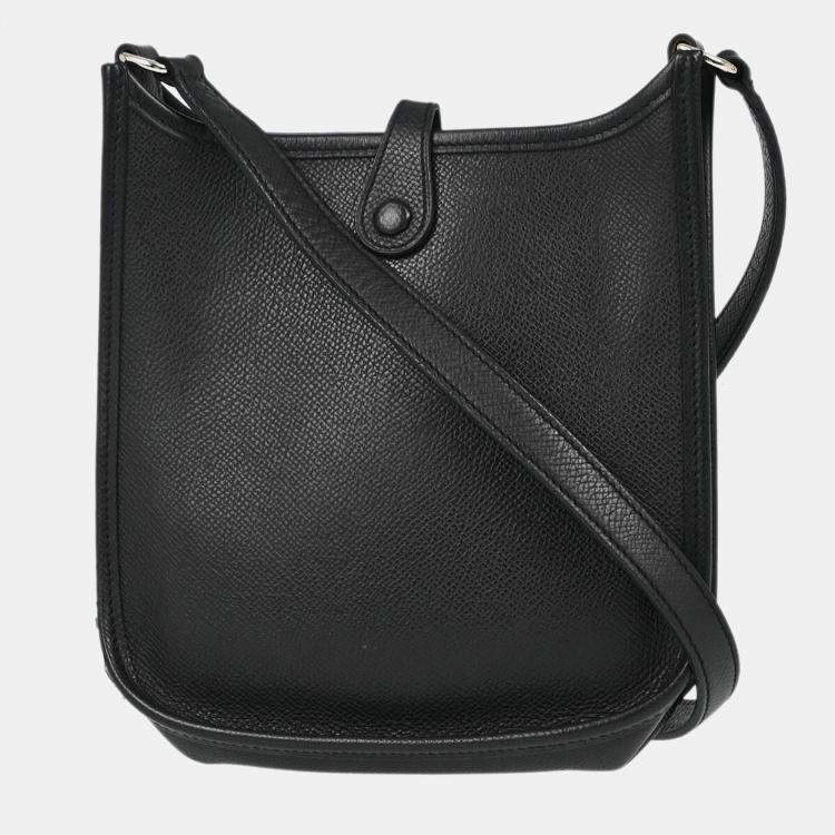 Pre Owned Hermes Evelyne TPM Black Epsom Leather Shoulder Bag
