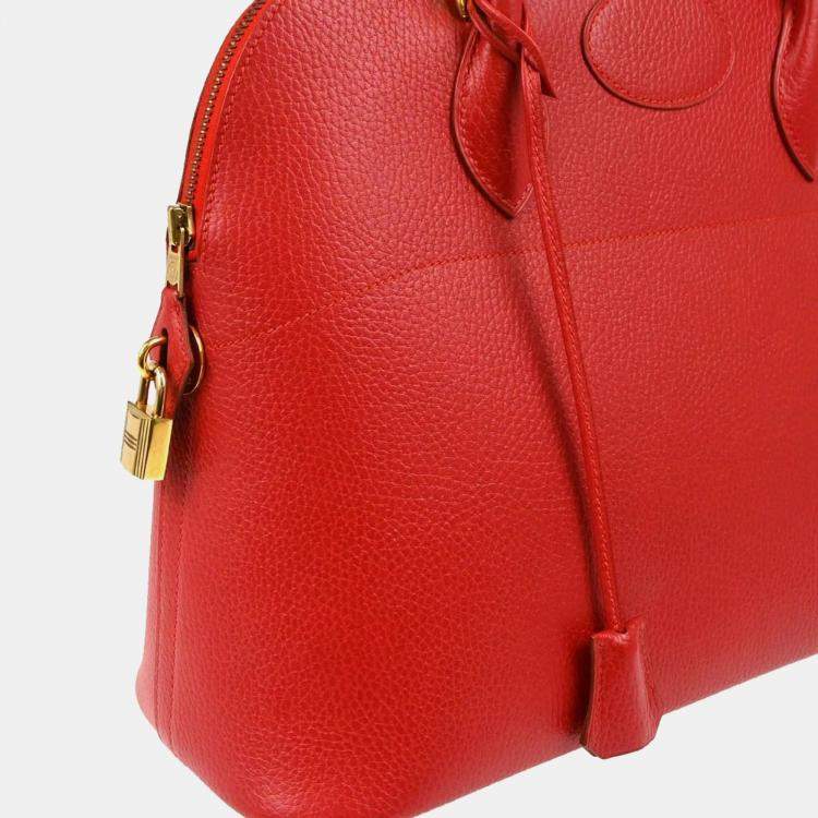 Pre Owned Hermes Bolide 35 Rouge Vif Ardennes Handbag