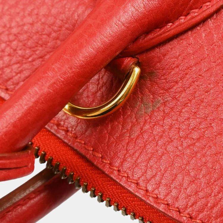 Pre Owned Hermes Bolide 35 Rouge Vif Ardennes Handbag