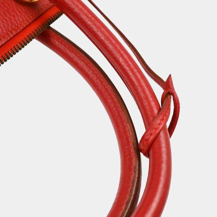 Pre Owned Hermes Bolide 35 Rouge Vif Ardennes Handbag