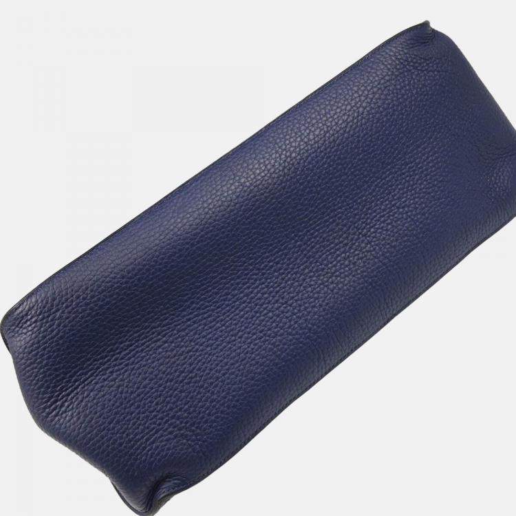 Pre Owned Hermes Jypsiere 37 Blue Taurillon Clemenc Shoulder Bag