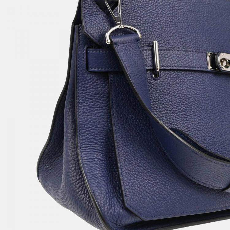 Pre Owned Hermes Jypsiere 37 Blue Taurillon Clemenc Shoulder Bag