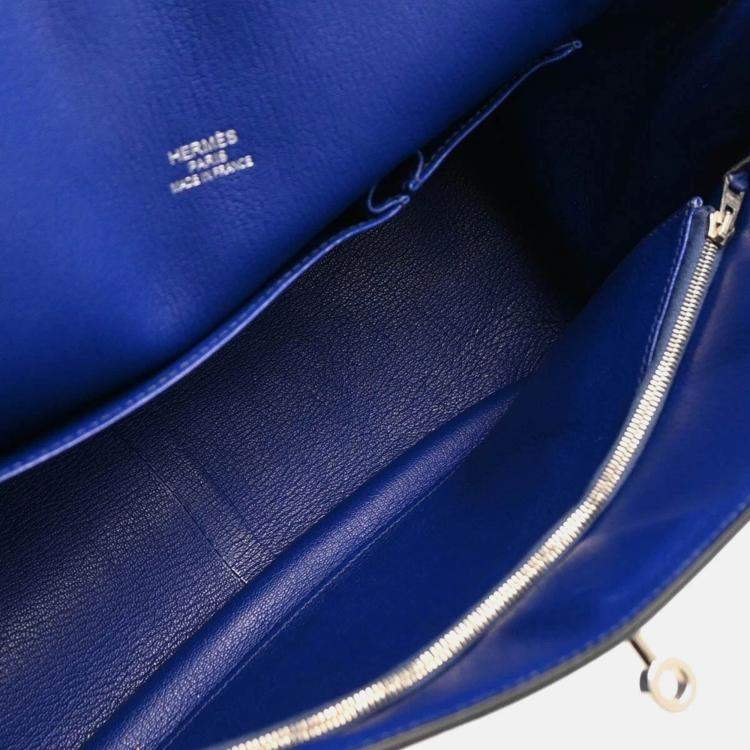 Pre Owned Hermes Jypsiere 37 Blue Taurillon Clemenc Shoulder Bag