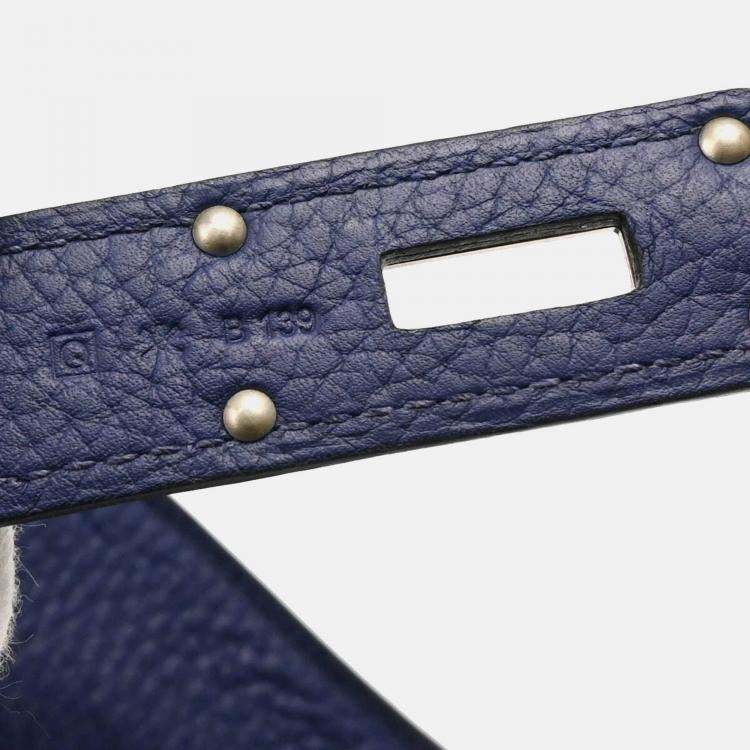 Pre Owned Hermes Jypsiere 37 Blue Taurillon Clemenc Shoulder Bag