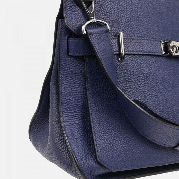 Pre Owned Hermes Jypsiere 37 Blue Taurillon Clemenc Shoulder Bag