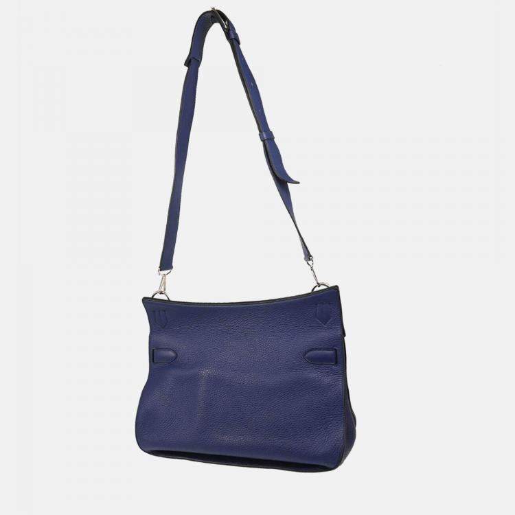 Pre Owned Hermes Jypsiere 37 Blue Taurillon Clemenc Shoulder Bag