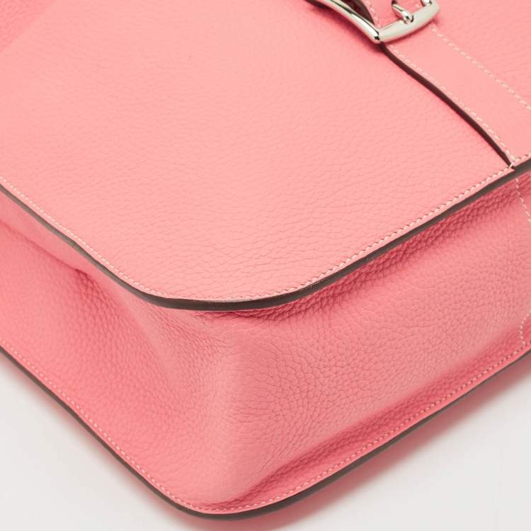 Pre Owned Hermès Rose Azalee Taurillon Clemence Leather Halzan 31 Bag