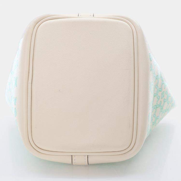 Pre Owned Hermes Picotin 14 Daisy Nata Vert Blanc Swift Lucky Bag