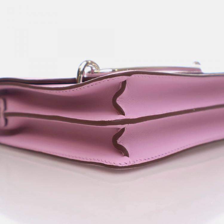 Pre Owned Hermes Roulis 18 Mini Mauve Sylvestre Swift Bag with Strap