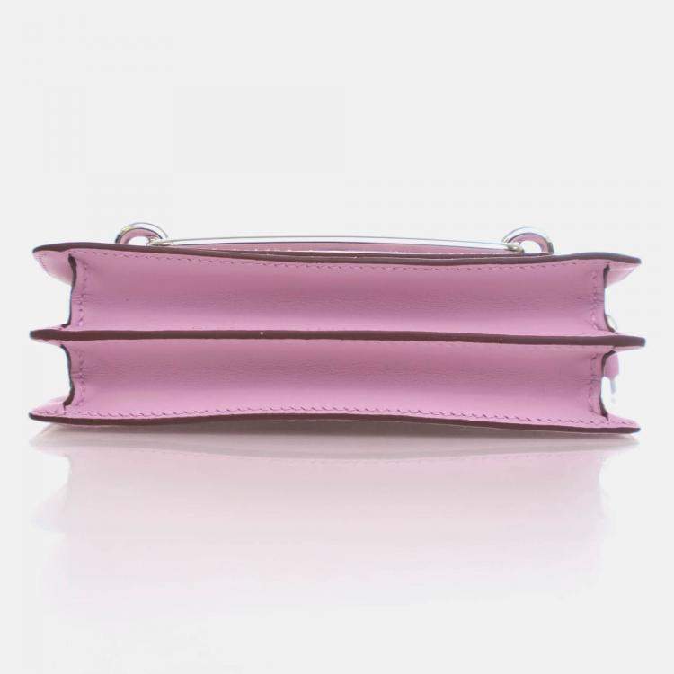 Pre Owned Hermes Roulis 18 Mini Mauve Sylvestre Swift Bag with Strap