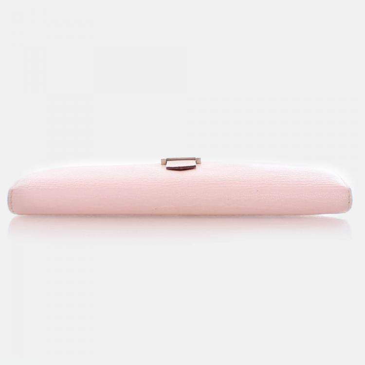 Pre Owned Hermes Bearn Rose Sakura Chevre Wallet