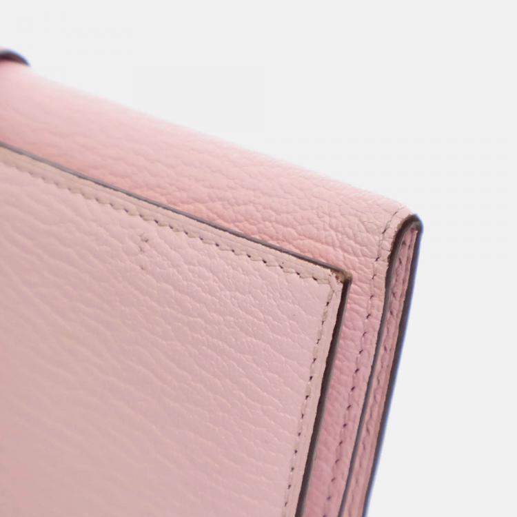 Pre Owned Hermes Bearn Rose Sakura Chevre Wallet