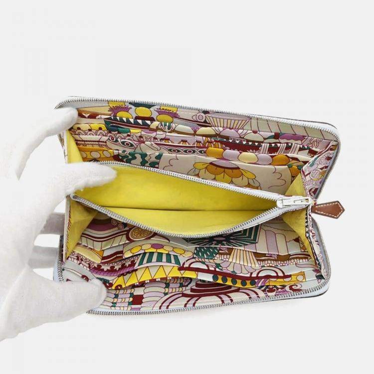 Pre Owned Hermes Azap Silk'in Multicolor Swift Leather Wallet