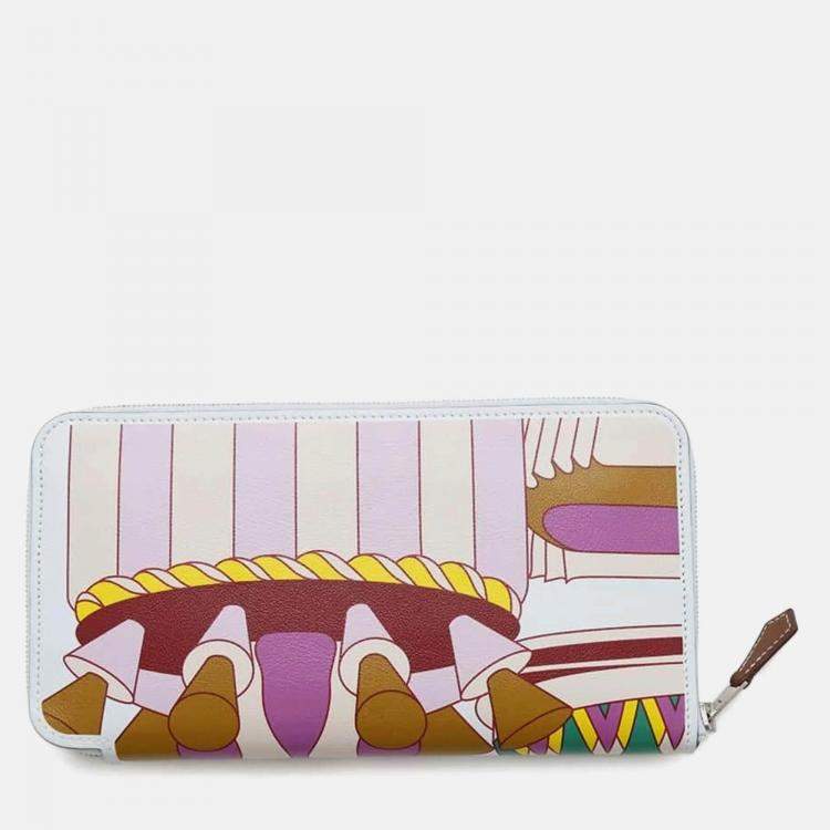 Pre Owned Hermes Azap Silk'in Multicolor Swift Leather Wallet
